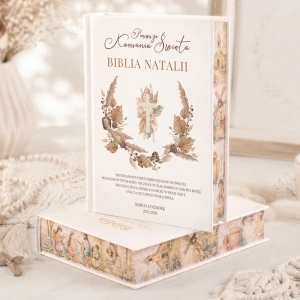 BIBLIA na Komunię Pamiątka komunijna Boho