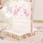BIBLIA prezent na Komunię z imieniem RÓŻOWE MAGNOLIE