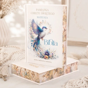 BIBLIA ilustrowana pamiątkowy prezent na Chrzest Święty z imieniem