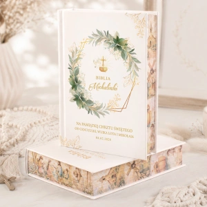 BIBLIA na Chrzest Prezent dla dziecka Symbole Chrztu