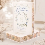 Personalizowana BIBLIA dla Dziecka z Okazji Chrztu Świętego Prezent Od Chrzestnego