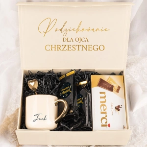 Elegancki BOX Podziękowania dla Chrzestnych Komunia Św.