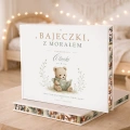 Bajki Opowiadania z Morałem dla Dzieci w twardej oprawie z elegancką okładką i zdobionymi brzegami.