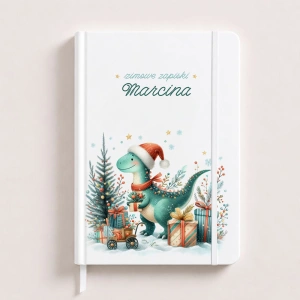 Zabawny Świąteczny NOTATNIK z Motywem Dinozaura