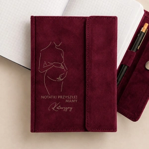 Elegancki NOTES Welurowy Prezent Dla Przyszłej Mamy