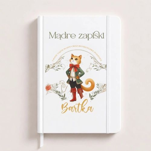 Notes personalizowany da dziecka kot w butach.