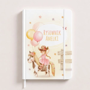 NOTATNIK/RYSOWNIK dla dziewczynki Mała Kowbojka PERSONALIZOWANY