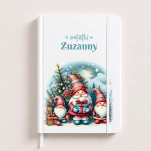 NOTATNIK z Motywem Świątecznych Krasnali Personalizowany