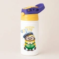 Butelka personalizowana ze słomką dla fana minionków na prezent.