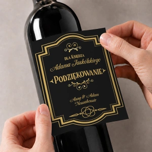 ETYKIETA na wino eleganckie Podziękowanie dla Księdza