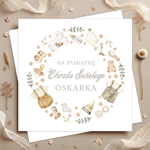 Personalizowana KARTKA z Życzeniami na Chrzest Dziecka