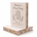 Biblia z dedykacją na Chrzest Święty jako elegancki prezent dla dziecka od chrzestnych.