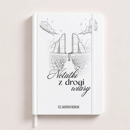 Personalizowany notatnik dla księdza z napisem Notatki z drogi wiary.