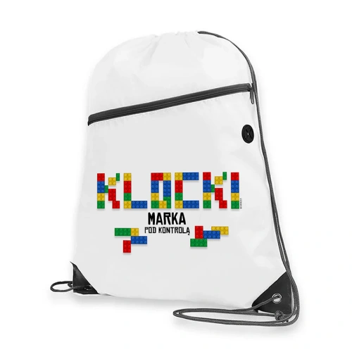 Personalizowany worek plecak dla chłopca fana klocków LEGO.
