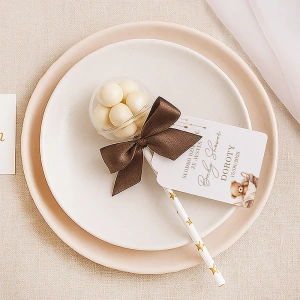 GRZECHOTKA z Drażetkami Słodkie Podziękowanie na Baby Shower Miś