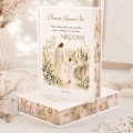 Personalizowana Biblia na Pierwszą Komunię Świętą dla chłopca z Jezusem, imieniem dziecka i datą uroczystości.