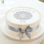 OPŁATEK personalizowany na tort Srebrna Koronka  Ø20cm