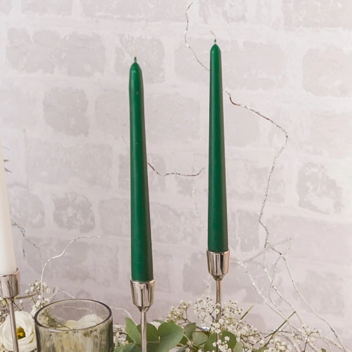 ŚWIECA DUNI prosta 25cm CIEMNOZIELONA 1szt