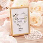 TABLICZKA na stolik komunijny Sakramento (+złota ramka)