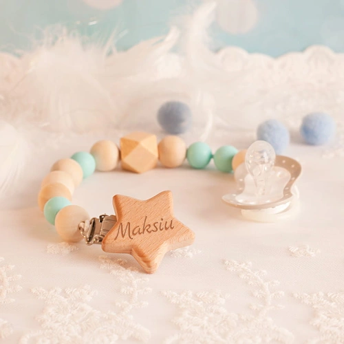 ZAWIESZKA na smoczek błękitna DLA CHŁOPCA