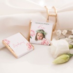 CZEKOLADKI upominek dla gości I Komunia Św. ze zdjęciem Pastelowe Piwonie 10szt