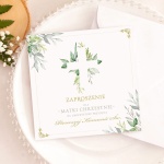 ZAPROSZENIA na I Komunię Św. dla Rodziców Chrzestnych Zielone Listki