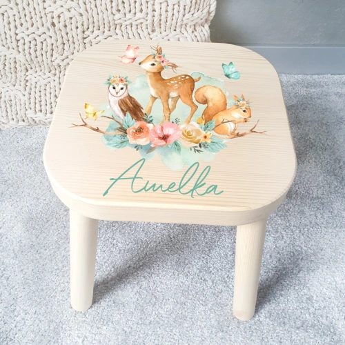 STOŁEK dla Dziecka Przyjaciele z Lasu PERSONALIZOWANY