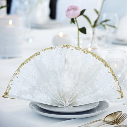 SERWETKI FLIZELINOWE ROYAL WHITE 40x40cm 50szt