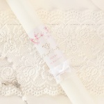 GROMNICA  świeca na Chrzest Święty Różowe Magnolie Z Okapnikiem