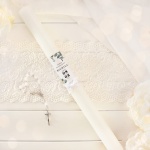 GROMNICA świeca na Pierwszą Komunię Świętą Świeży Eukaliptus z okapnikiem