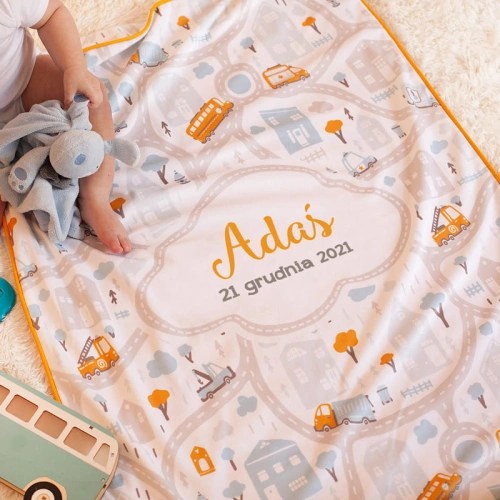 KOCYK dziecięcy z imieniem prezent na narodziny chłopca Wóz Strażacki