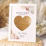 SERCE Złote Plakat na Chrzest św. Podziękowanie dla Dziadków Natural