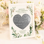 SERCE srebrne podziękowanie dla Chrzestnych Delikatne Lilie