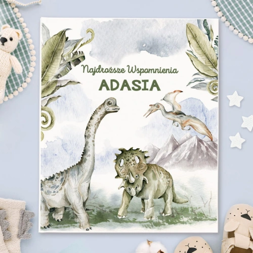 ALBUM EKO biały do wklejania zdjęć Dinozaury Kreatywny Prezent dla dziecka