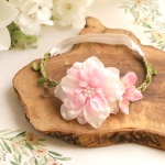 OPASKA niemowlęca z różowymi kwiatami na głowę dziewczynki