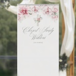 ŚCIANKA dekoracyjna na uroczystość dziewczynki Chrzest św. KWIATY