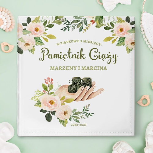 Album personalizowany z kolorową grafiką. Prezent dla ciężarnej.