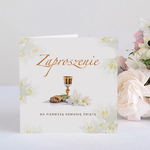 ZAPROSZENIA komunijne Kolekcja Lilie LUX 10szt