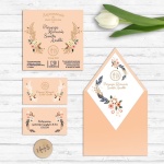 Zaproszenie komunijne Brzoskwiniowa Wariacja Personalizowane