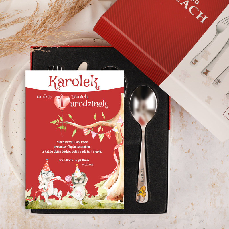 SZTUĆCE Dla Dzieci Gerlach Z Grawerem Na Roczek