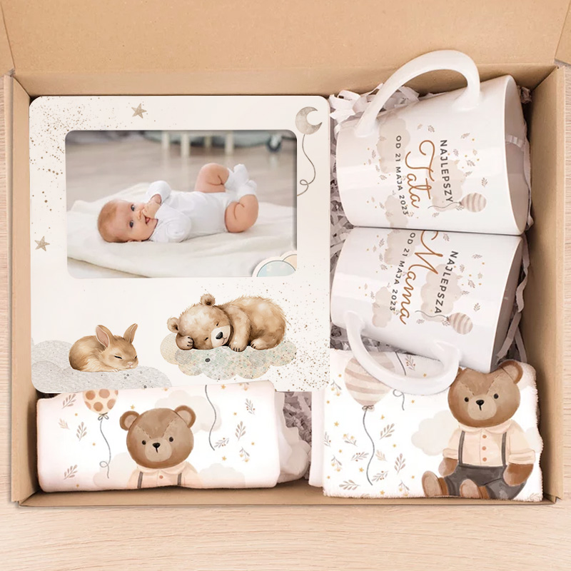 Box prezentowy dla rodziców i noworodka Teddy Bear