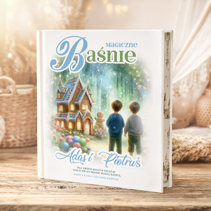 BAŚNIE Książka z Personalizowaną Okładką Prezent dla Braci Bliźniaków